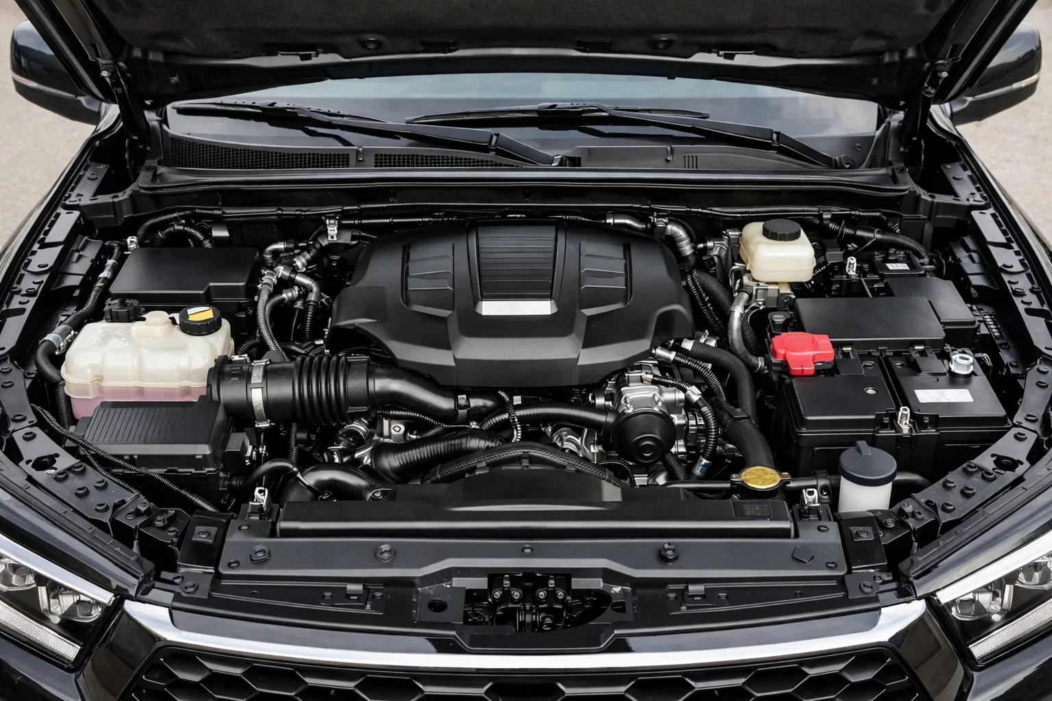 Engine bay detailing before service in St Kitts