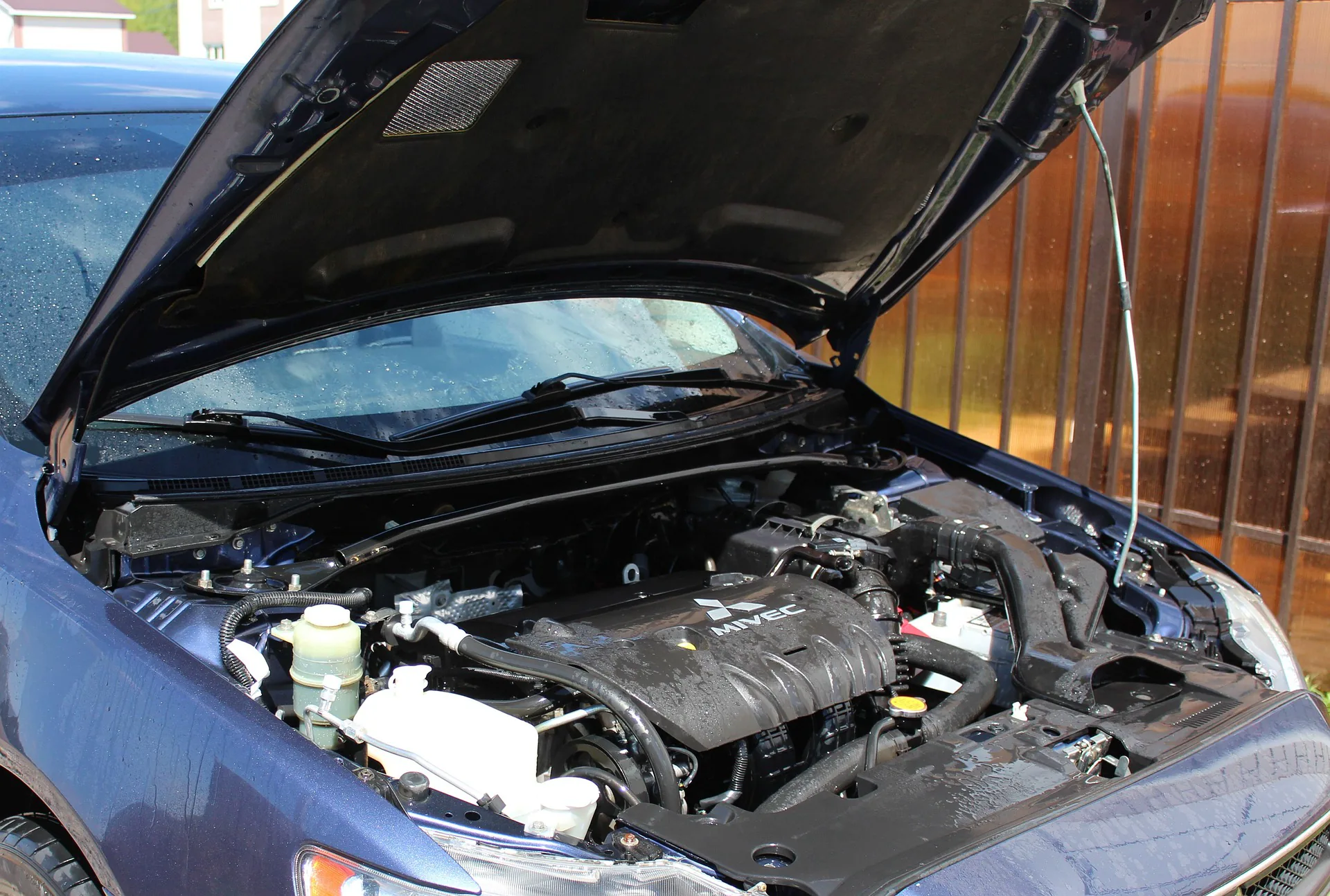 Engine bay detailing after service in St Kitts